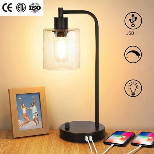 Bedside Desktop Industrial Table Lamp Learning Lighting Lights UK Plug