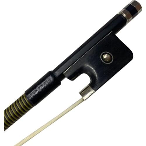 New 1 pc 3/4 Carbon fiber high quality double french bass bow French style white horse hair fake whale string