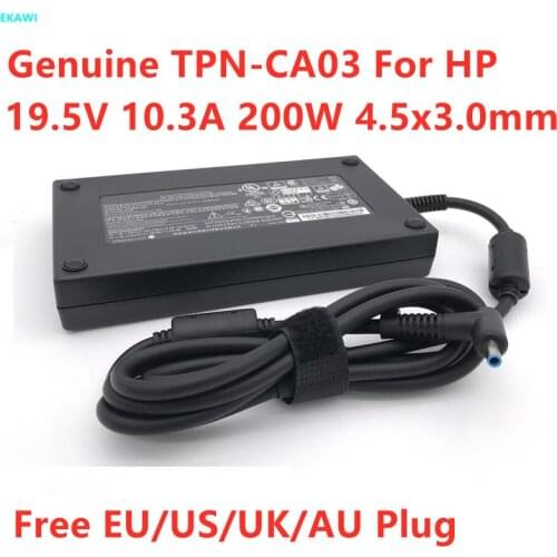 Genuine 19.5V 10.3A 200W TPN-DA10 TPN-CA03 AC Adapter For HP ZBOOK 17 G6 G4 G3 G5 OMEN Air PRO PLUS 4 5 6 Gaming Laptop Charger