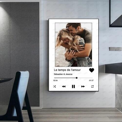 Personalized Song Music Player Canvas Painting Album Cover Custom Photo Art Player For Living Room Decor Wedding Gifts Cuadros