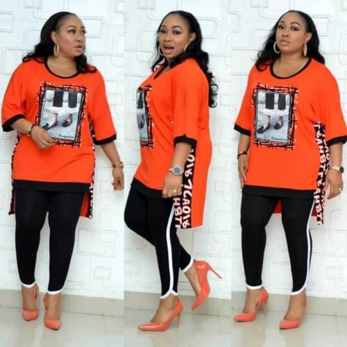 Plus Size Two Piece Set Women Outfits Casual Long Top Pencil Pants Set Patchwork Tracksuit O-Neck 2 Piece Set Robe Vestidos 2020