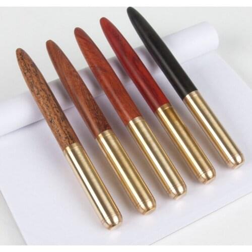 Luxury Wood Brass Smooth Rollerball Pen Fountain Pen select with 0.5mm High Quality Metal Ink Pens for Student Office Supplies