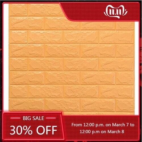 Self-adhensive 3D Wall Stickers DIY Brick Living Room TV Sofa Background Wall Decor PE Foam Waterproof Wallpapers For Kids Room