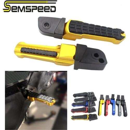 SEMSPEED Motorcycle Accessories A Pair for Honda CBR650F Logo Rear Pedal CNC Aluminum Left Right Motorcycle Parts Hold Foot Rest
