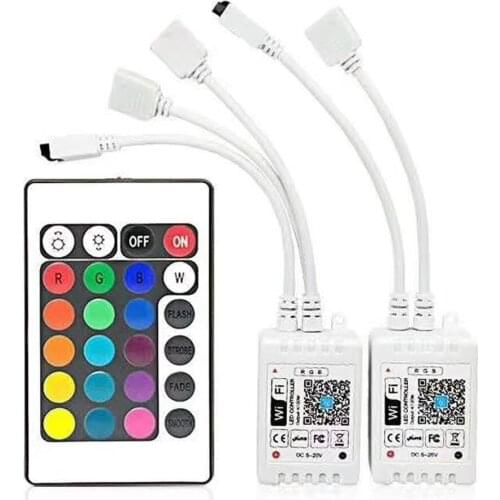 WiFi Smart RGB controller with 24key IR remote APP For 2835 5050 RGB LED strip