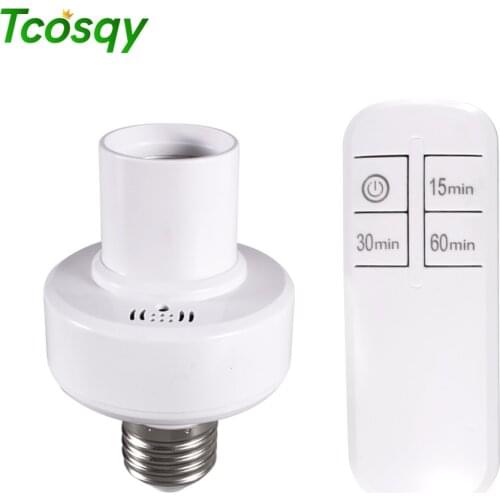 Tcosqy can time remote control lamp holder E27 AC 110V220V for bedroom living room classroom garage lighting using dry batteries