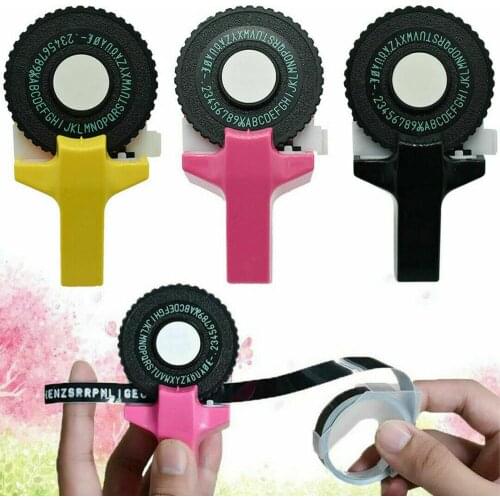 BAAQIIManual Embossing Label Maker Typewriter Letters for DYMO Printer Cutting Tape Easy To Print Soft-grip Handle BU1607-BU1609