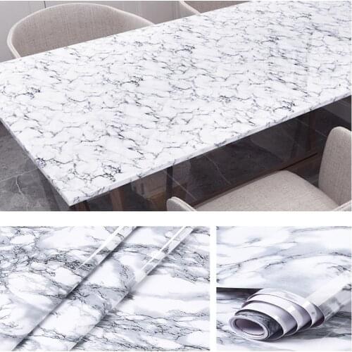 Kitchen Stickers Waterproof Oilproof Classic Marble Pattern Wall Stickers Plane Protect Desktop PVC Self-adhesive New