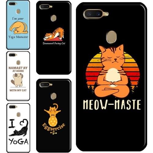Funny yoga cat Phone Case For OPPO A5S A3S A1K A15 A52 A72 A83 F5 F7 A5 A9 A31 A53 2020 Reno 2 Z 4 Pro