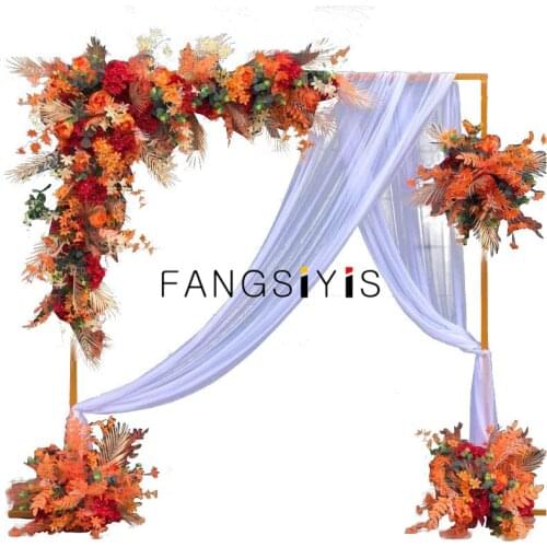 Custom iron art Triangular Flower Arrangement Flower Row Wedding Arch Decoration Outdoor Party Event Background Arrangement