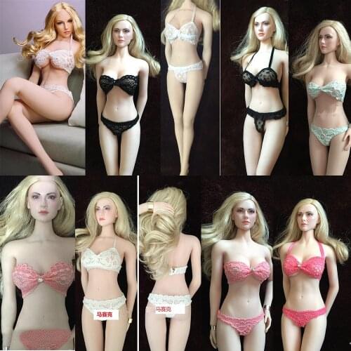 1/6 Scale Sexy Female Figure Accessory Tights Lingerie Lace Underwear Panties Clothes Set Model for 12'' Largest Bust Body