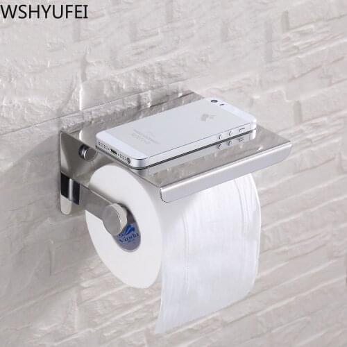 1pcs/lot new product free punching stainless steel bathroom paper towel toilet paper storage rack modern simple storage