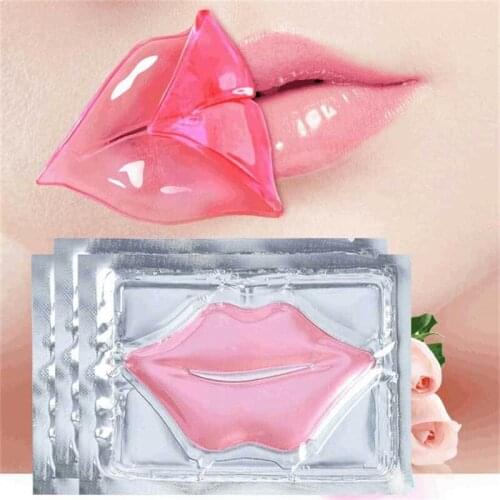 10Pcs Beauty Super Lip Plumper Pink Crystal Collagen Lip Mask Patches Moisture Essence Wrinkle Ance korean Cosmetics Skin Care