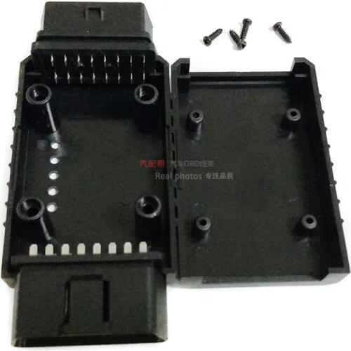 12V car OBDII 16pin OBD2 male female plug shell cover connector for ELM327 housing