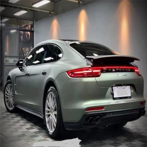 152cmX18m Premium Polymeric PVC Grey and Green Matte Vinyl Film Car Styling Wraps Whole Body Stickers With Air Channel Release