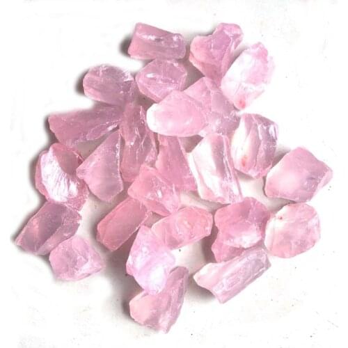 2.5-5cm Natural Pink Quartz Crystal Stone Rock Mineral Specimen Stone DIY Pendant Hand Carved Material Decorative Crystal D3