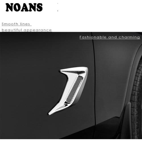2pcs For BMW e46 e39 e36 Audi a4 b6 a3 a6 c5 Renault duster Lada granta Car Shark Gills Grill Vents Hood Side Decorative Sticker
