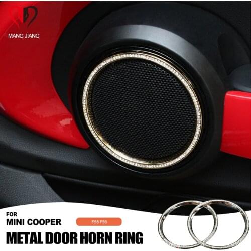 2pcs/set Diamond Side Door Stereo Speaker Ring Cover Door Sound Audio Decorative Ring for Mini Cooper JCW CLUBMAN CABRIO F55 F56
