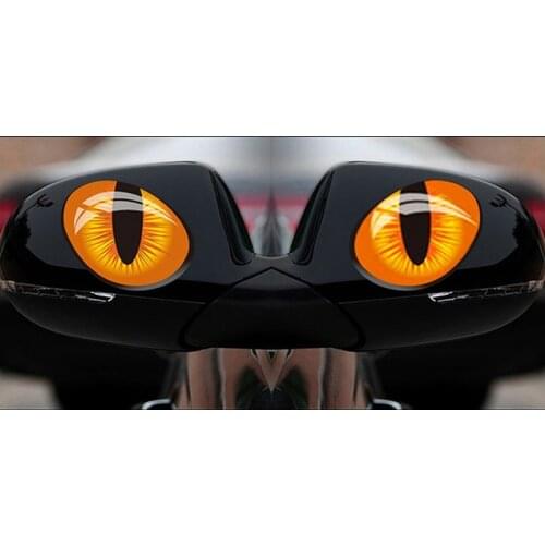 2pcs Cute Simulation Cat Eyes Car Stickers Decal for Rearview Mirror Car Head Engine Cover Windows Decoration