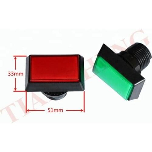 5pcs 51*33mm 12V Gaminator Push Button Illuminated Rectangle Push Button arcade illuminated led push button with micro switches