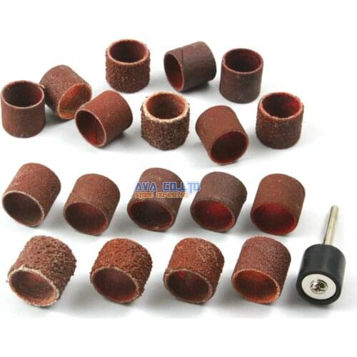 50 Pieces 240 Grit 15mm Sanding Band Drum Sleeve 3mm Shank