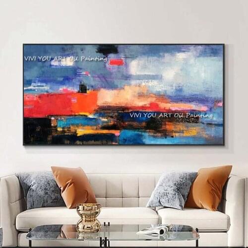 Abstract Colorful Thick Art Handmade Oil Painting Canvas Wall Pictures Art Artwork For Home Office Decor