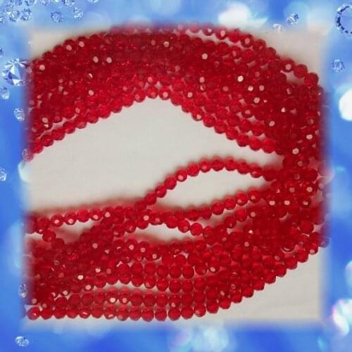 Glitter Beads 6mm Deep Siam Glass Crystal Trimming Faceted Football Bead