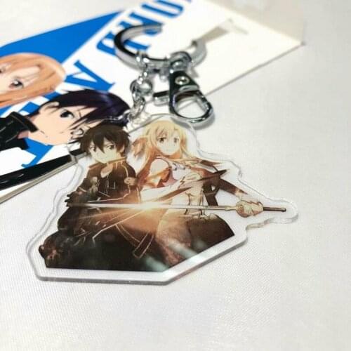 5pcs/set Sword Art Online Kirigaya Kazuto Yuuki Asuna figure pendant key chain key ring