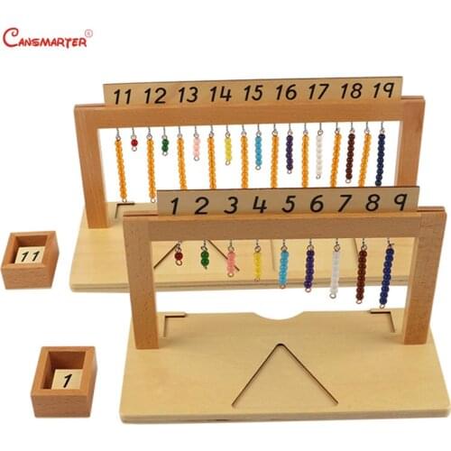 Montessori Materials Wooden Beech Beads Hanger With Box Learning Numbers Training 3-6 Years Math Toy Children Games