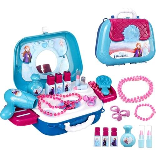 Disney frozen 2 princess girls frozen elsa anna makeup box set toys with led light kids cosmetics Pretend Play girls toys