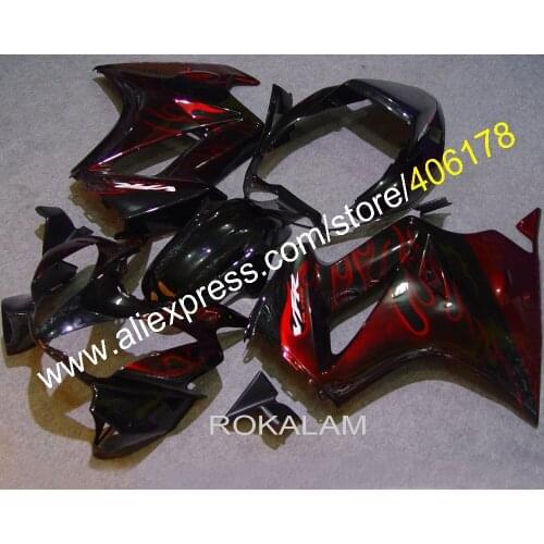 For Honda VFR800 02 03 04 05 06 07 08 09 10 11 12 VFR-800 Red Flame Bodywork Motorcylce Fairings (Injection Molding)