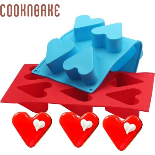 COOKNBAKE Heart shape Ice Pudding Jello Molds Silicone Soap Mold Cake pastry Biscuit Bakeware diy Valentine cake decoration