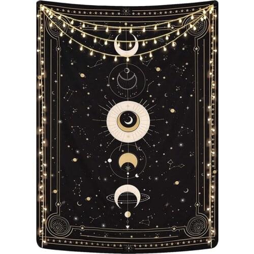 Moon Phase Tapestry,Starry Sky Tarot Card Tapestry Wall Hangings,Retro Tapestries Wall Art for Bedroom,150X200 CM