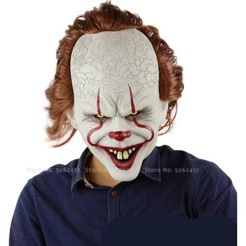 Halloween Horror Clown Wig Masks Cosplay Joker Headgear Devil Evil Spirit Helmet Caps Scary Party Costumes Props