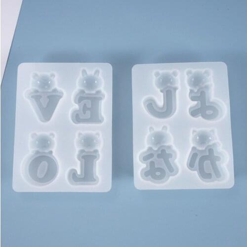 DIY crystal drop mold bear baby letter love Japanese cute rabbit ornament silicone mold Jewelry Mold