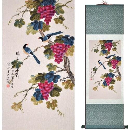 Birds and flower painting Home Office Decoration Chinese scroll painting flower art Chinese paintingPrinted painting 082408