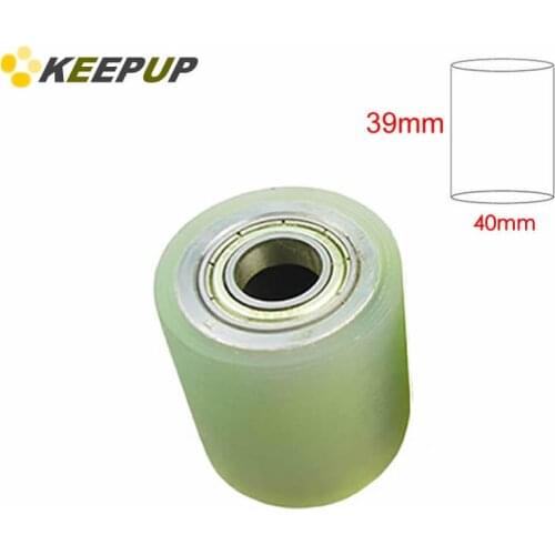 Furniture wheel.Diameter 40mm, length 39mm,PU polyurethane roller with bearing,Soft surface,Pipeline transmission Rubber wheel