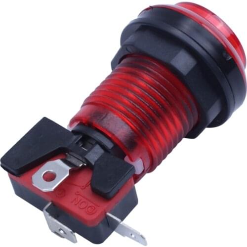 Round Lit Illuminated Arcade Video Game Push Button Switch LED Light 5V/12V Red Blue