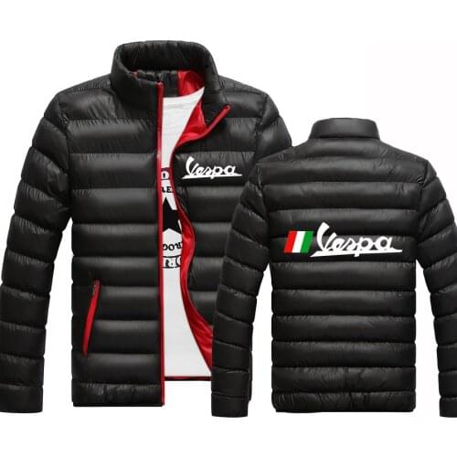 Vespa Logo Spring 2021 New High street Jackets Parka Warm Outwear Casual Cotton Sports Padded Harajuku Hoodies Male Coats