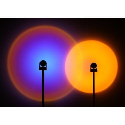 Sunset Projector Lamp Rainbow Atmosphere Led Night Light for Home Bedroom Coffe shop Background Wall Decoration USB Table Lamp