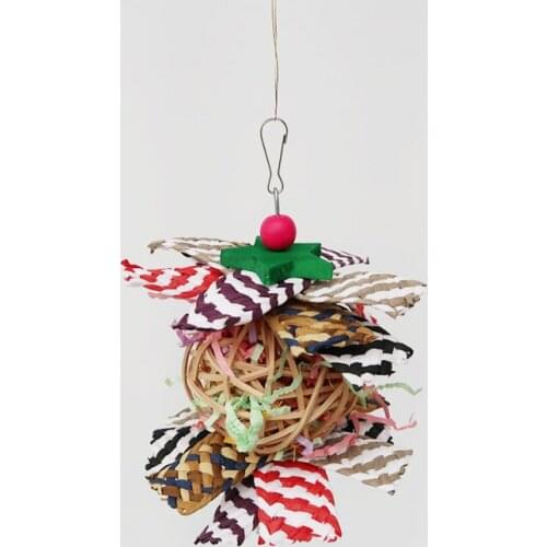 LHXMAS Parrot Supplies Toy Bird Vine Ball Toys Vine Ball Brushed Toy Lafite Straw Braid Toy Bite Toy