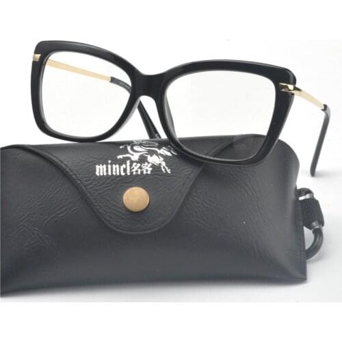 MINCL/High Quality Womens Optical Glasses Frame Women Black Square Eyeglasses Frames Eyewear Clear Computer Glasses NX