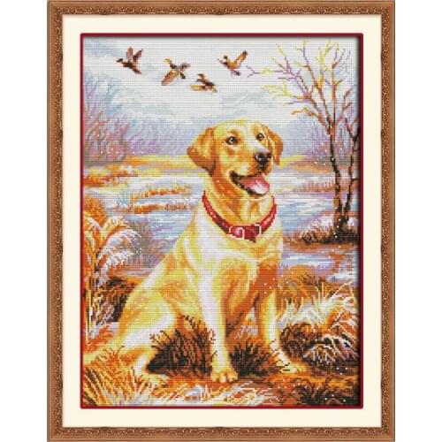 Labrador Retriever cross stitch kit 14ct 11ct count print canvas hand sew cross-stitching embroidery DIY handmade needlework