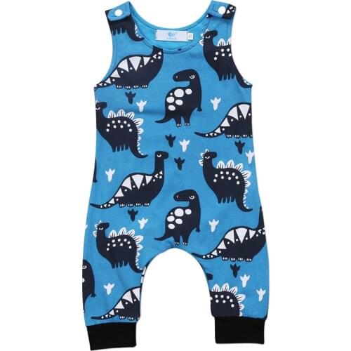 Baby Kids Boy Girl Dinosaur Clothing Newborn Sleeveless Romper Jumpsuit Playsuit Outfits