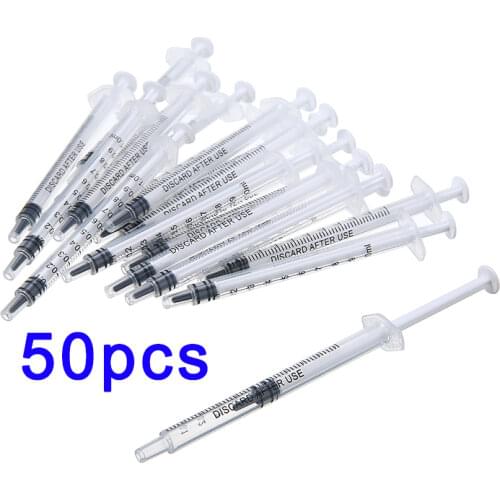 Disposable Plastic Industry Syringe 1ml With Needles 1cc Sterile Injector Liquids Mixing Adhesives Glue Soldering , 50pcs