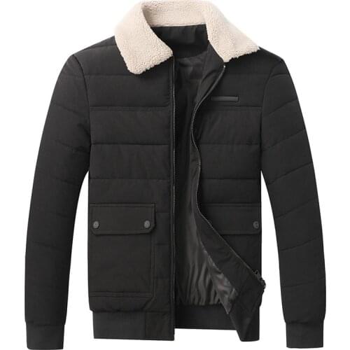 Quality Winter Autumn Men Fashion Outwear Woolen Collar Fit Warm Parkas Jacket Coat Mens Classic Thick Parka Bomber Jacket