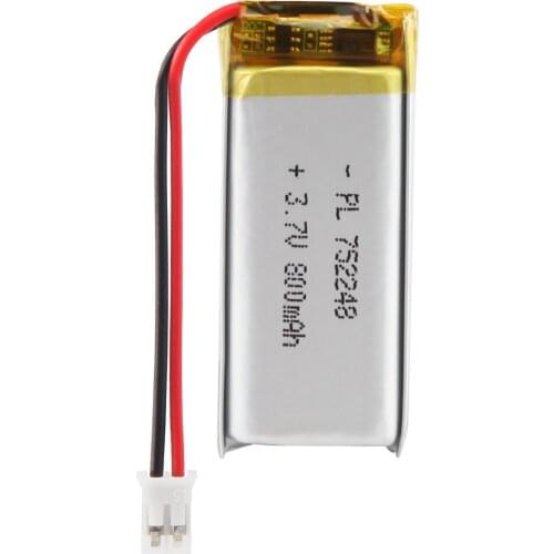 Mejuew 3.7V 800mAh 752248 Rechargeable Lipo Battery with JST Connector
