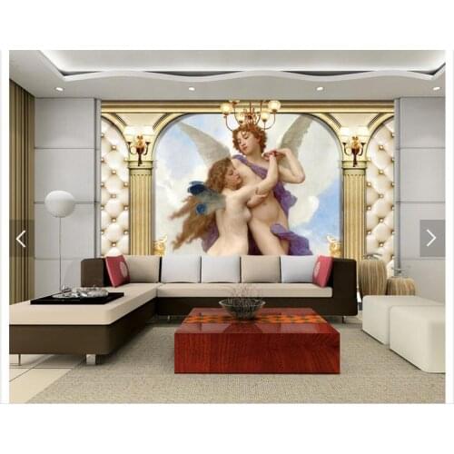 Custom photo wallpaper 3d TV wall wallpapers murals 3D arch European oil painting angel TV background wall papers home decor