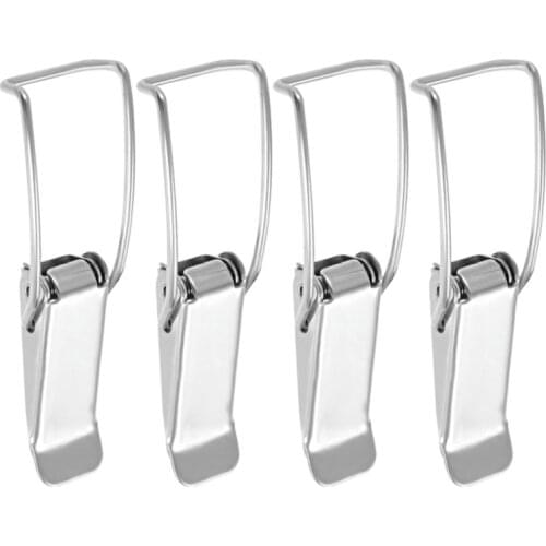 Stainless Steel 201 Spring Loaded Draw Toggle Latch Catches Hasp (118mm / 4.65" Length) Pack of 4