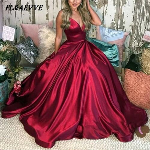 Sexy Red Prom Dresses 2019 V Neck Backless Evening Party Ball Gown Sleeveless Floor Length for Wedding Party